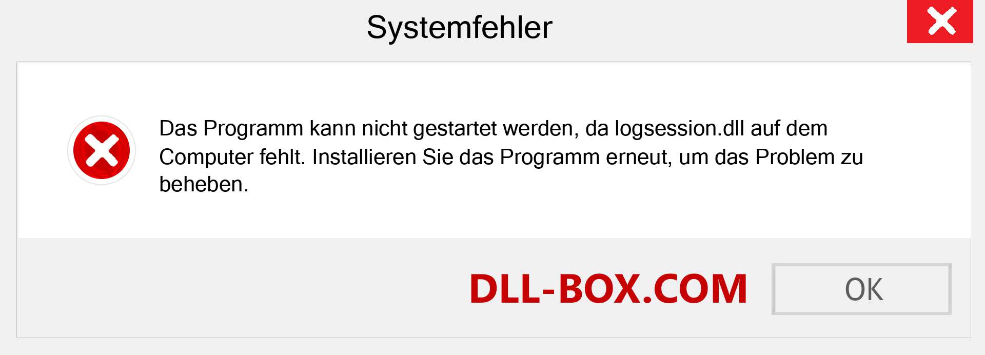 logsession.dll-Datei fehlt?. Download für Windows 7, 8, 10 - Fix logsession dll Missing Error unter Windows, Fotos, Bildern