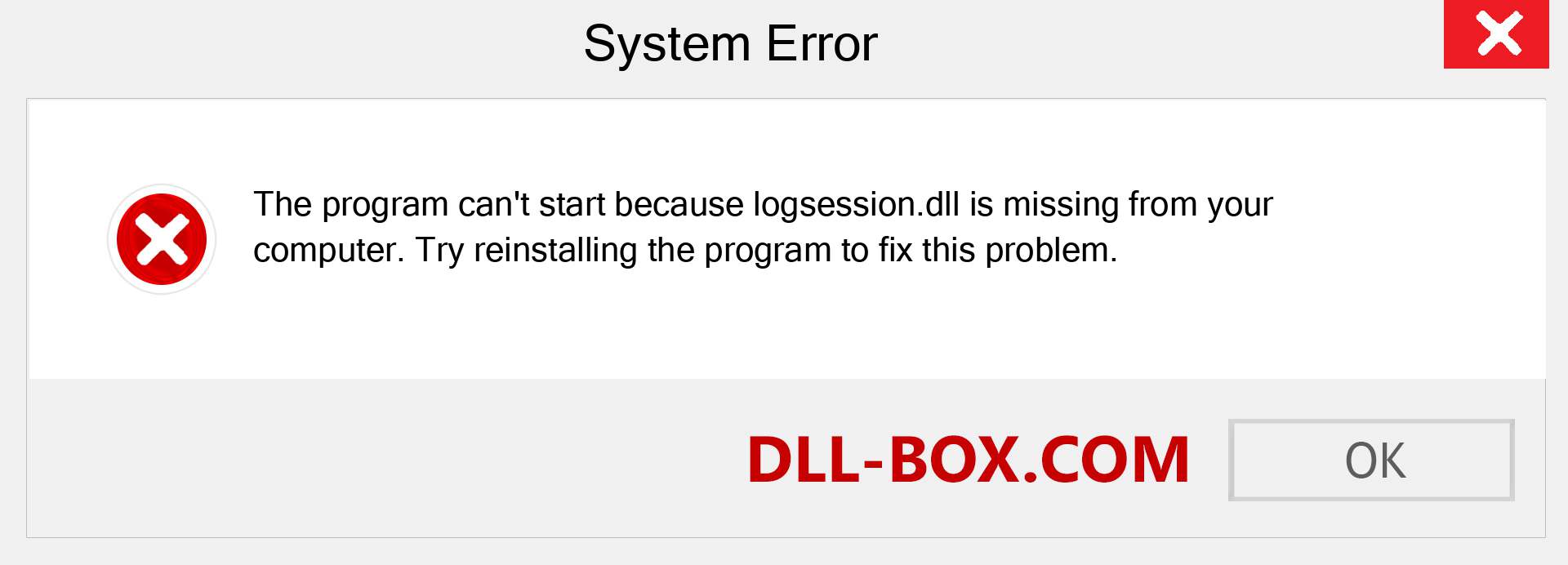  logsession.dll file is missing?. Download for Windows 7, 8, 10 - Fix  logsession dll Missing Error on Windows, photos, images